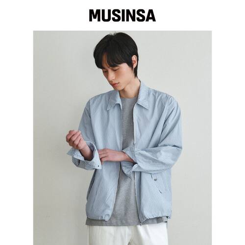 WEDNESDAY OASIS 条纹棉质外套_BLUE(W26OT05) M韩国官网直邮进口
