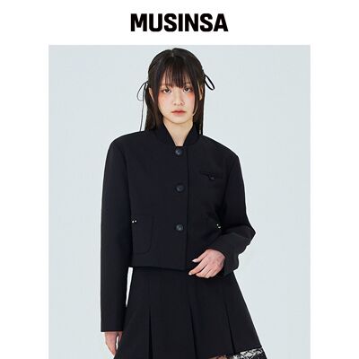 PLASMA SPHERE 黑色胸花单夹克韩国官网直邮进口MUSINSA