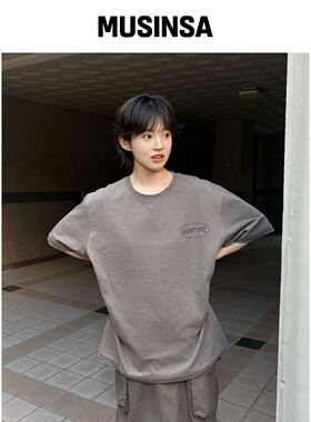 NONTYPE FADED BACK PRINT SYMBOL T-SHIRT (棕)韩国官网直邮进口