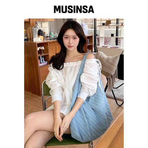 MAISONDEU MOR牛仔条纹hobo包 MUSINSA韩国官网直邮进口