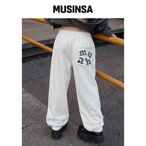 MUAHMUAH patch口袋宽松松紧裤 [WHITE] MUSINSA韩国官网直邮进口