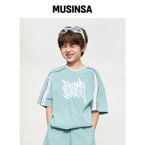 BROWNBREATH KIDS KIDS LIGHT WOVEN TAG TEE - 韩国官网直邮进口