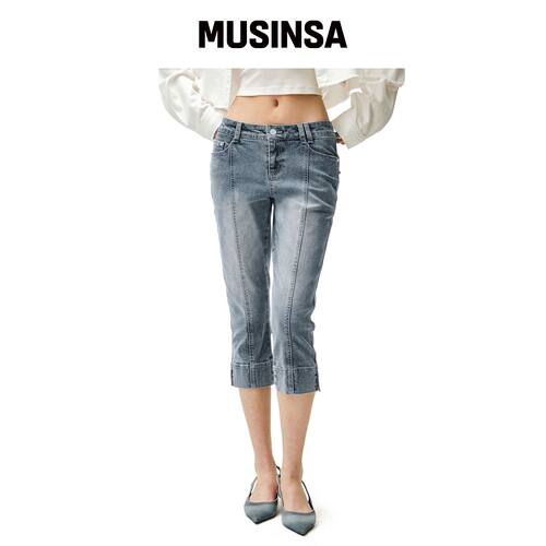DECET WOMEN Seamed Low Rise Capri Jeans DCWP韩国官网直邮进口