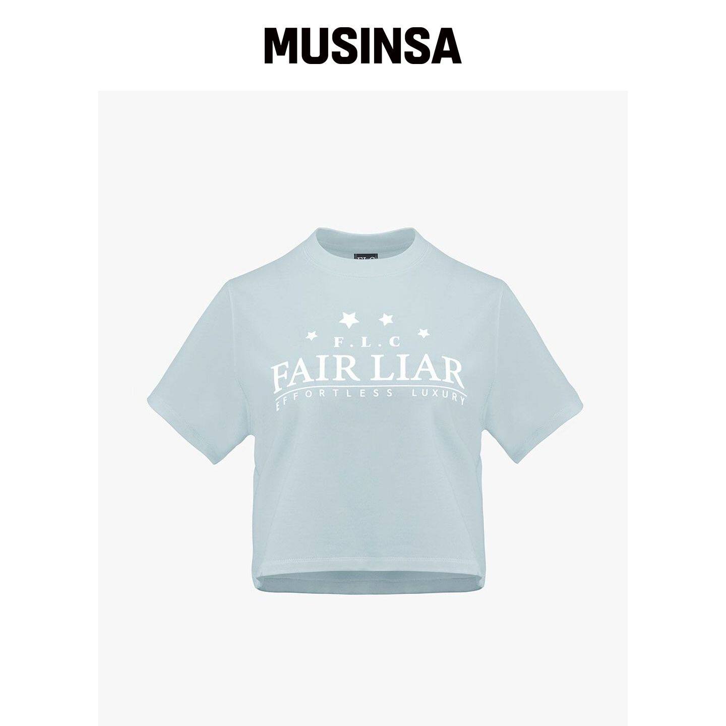 FAIRLIAR CLUB Star Cropped T-Shirt_BABY BLUE韩国官网直邮进口图片