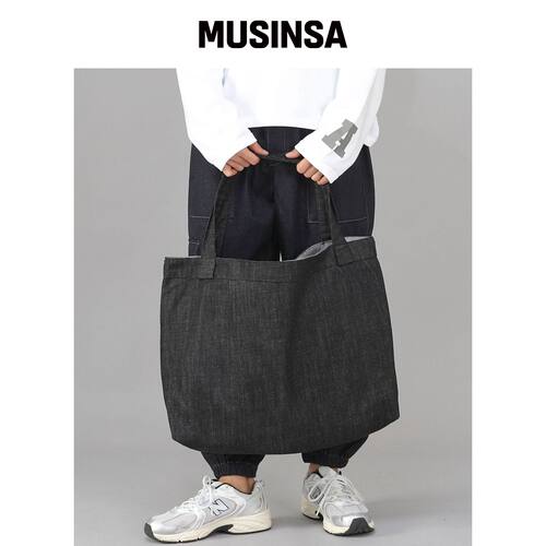 SAINTCREW MEGA大码纯色eco包MSE-140牛仔黑BKS韩国官网直邮进口