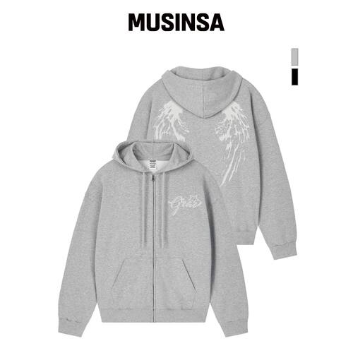 GRAVER [UNISEX] WINGS连帽外套_灰色 MUSINSA韩国官网直邮进口