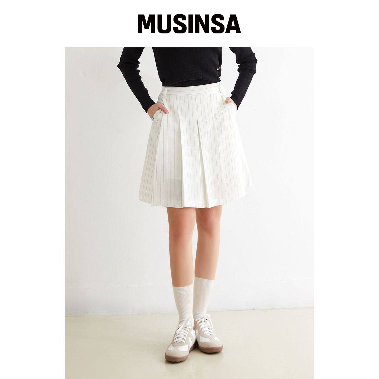 NITINA 条纹抓绒裙子IV MUSINSA韩国直邮官方正品