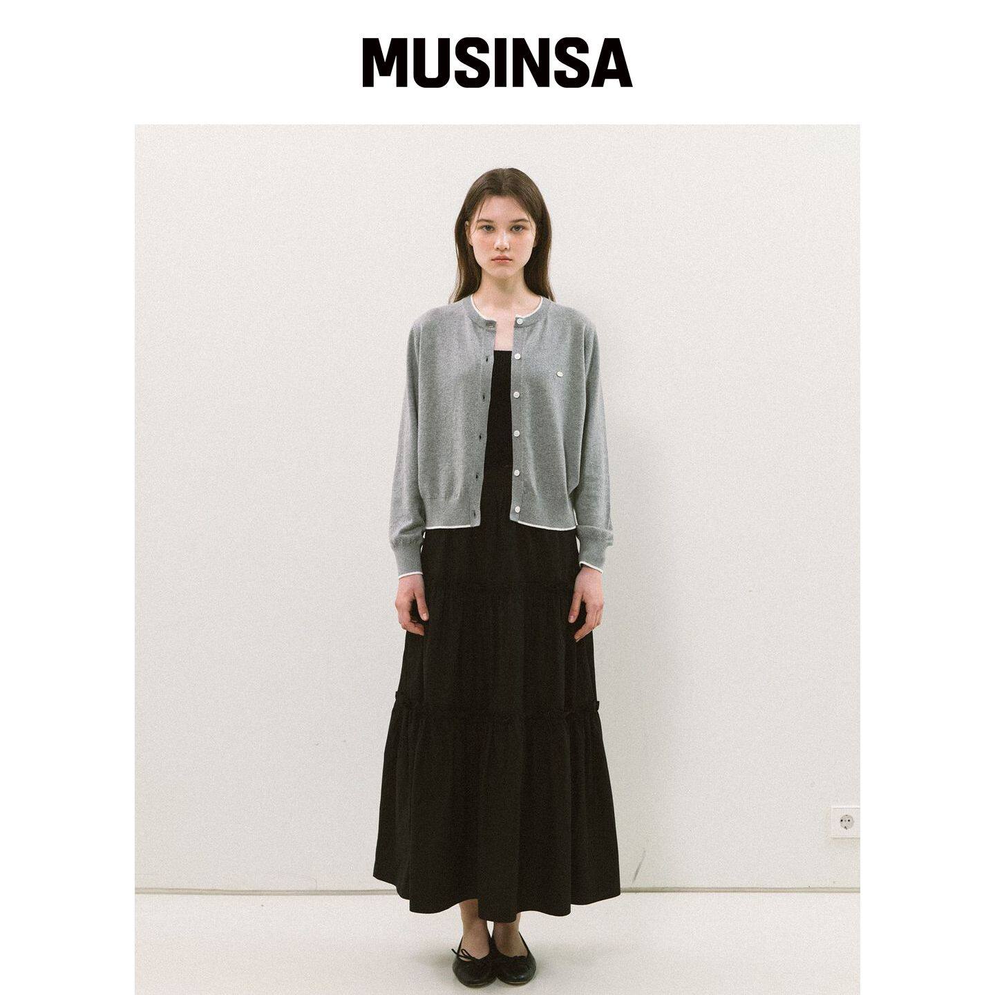 YUPPE 层叠荷叶边裙子_黑色 MUSINSA韩国直邮官方正品