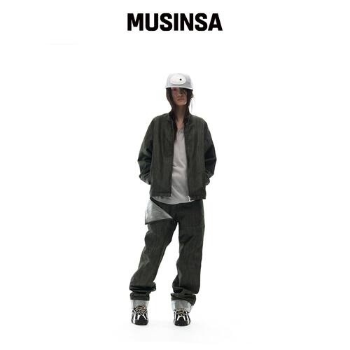 OJOS 金属牛仔飞行夹克 / 卡其色 MUSINSA韩国官网直邮进口