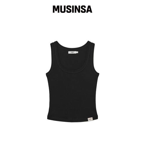 GLOWNY G CLASSIC 圆领无袖上衣（黑色） MUSINS韩国官网直邮进口