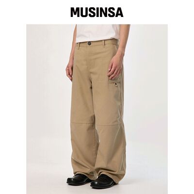 BOUNDARY 比卓宽松拼接休闲裤 [米色] MUSINSA韩国官网直邮进口