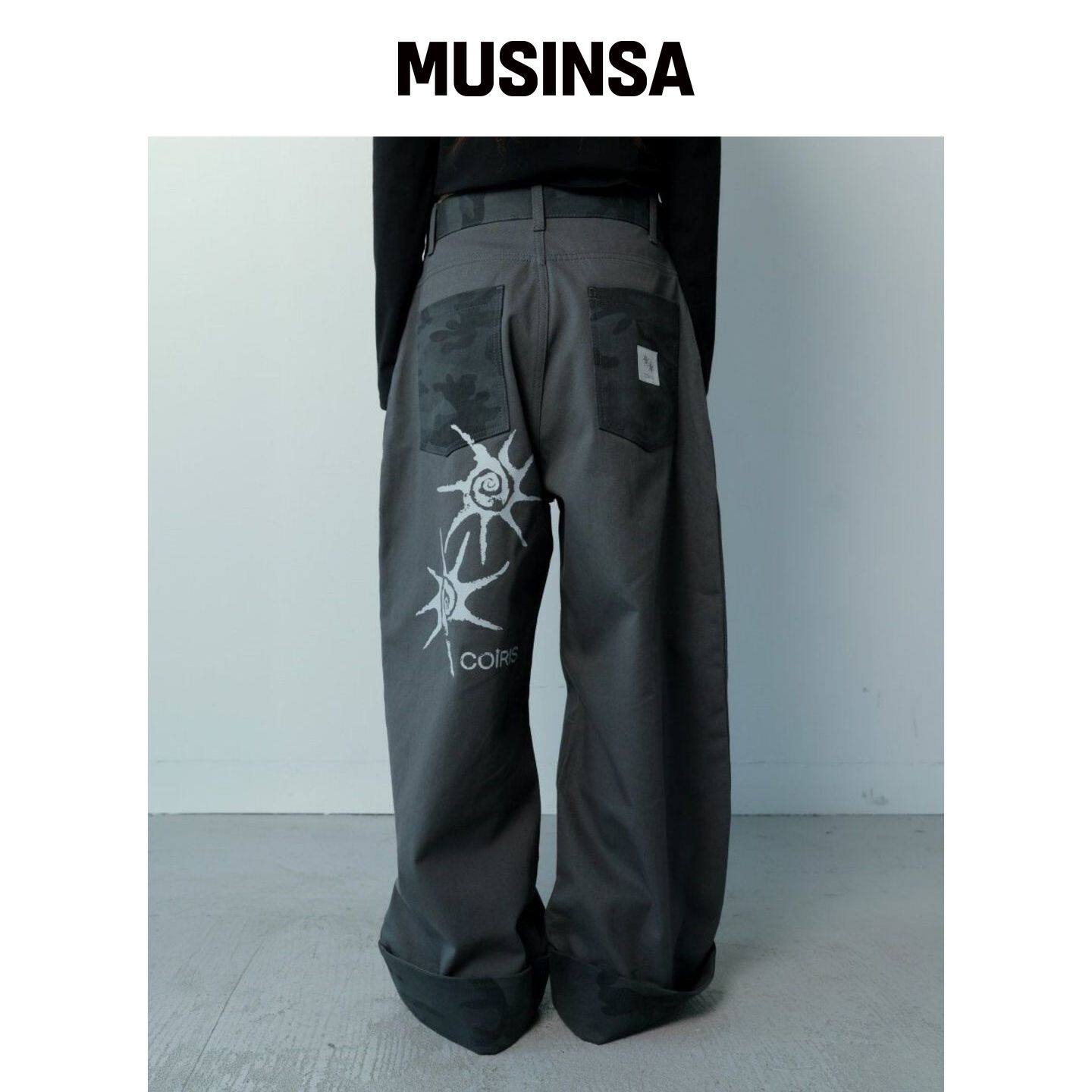 COIRIS Liscent迷彩拼接卷边迷彩棉裤 MUSINSA韩国直官网直邮进口