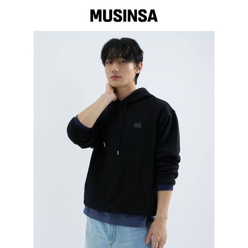 CGP 小方标连帽卫衣-黑色 MUSINSA韩国直邮官方正品