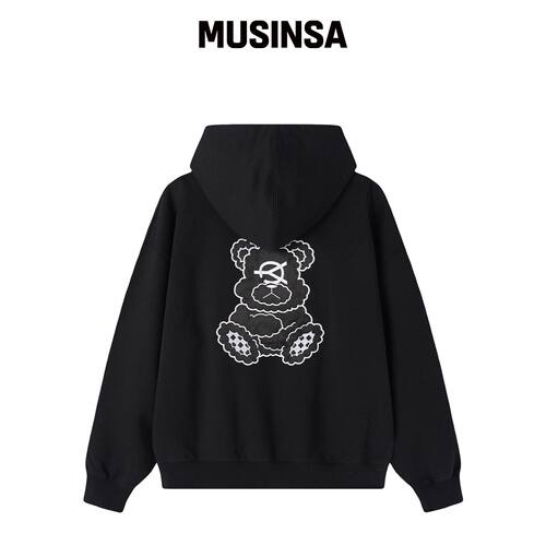 OY PATCH DOLLY 连帽卫衣拉链款 - 黑色 MUSINSA韩国官网直邮进口