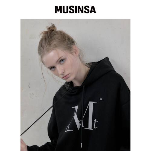MUCENT 大LOGO连帽T恤男女同款（2颜色） MUSINS韩国官网直邮进口