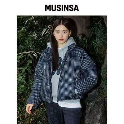 COMONINOZ W CHECK SHORT PUFFER [格纹]韩国官网直邮进口MUSINSA
