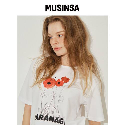 SARANAGI SE0521-CROP T-SHIRT(white)韩国官网直邮进口MUSINSA