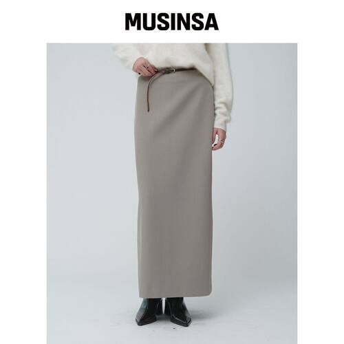 MUSEE [ESSENTIEL] AUBIER 极简羊毛混纺长款 ma韩国官网直邮进口