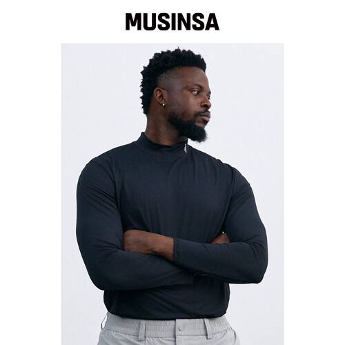 AIRIT Mock Neck LS LEIUR AM1208 BK MUSINSA韩国官网直邮进口