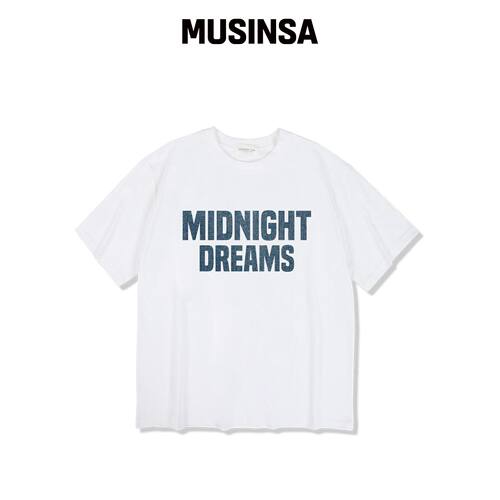 MIDNIGHT12AM 牛仔夜短袖T恤 白色韩国官网直邮进口MUSINSA