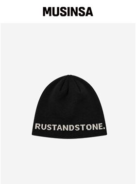 RUSTANDSTONE 提花针织帽黑色 MUSINSA韩国官网直邮进口
