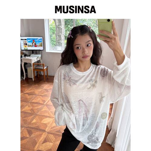 ITZAVIBE 森林女孩拼贴长袖上衣 MUSINSA韩国官网直邮进口