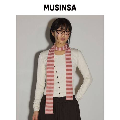 SLEEKGLOW 修身条纹长围巾[粉色] MUSINSA韩国官网直邮进口
