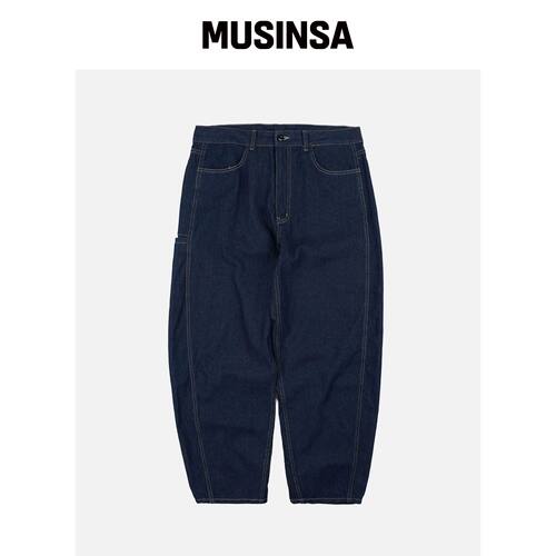 FRIZMWORKS CURVED DENIM PANTS _ 靛蓝色 MUSIN韩国官网直邮进口
