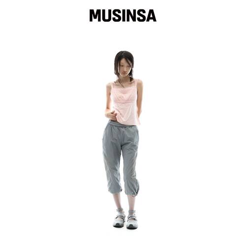 OJOS 尼龙束带七分裤 / 灰色 MUSINSA韩国官网直邮进口