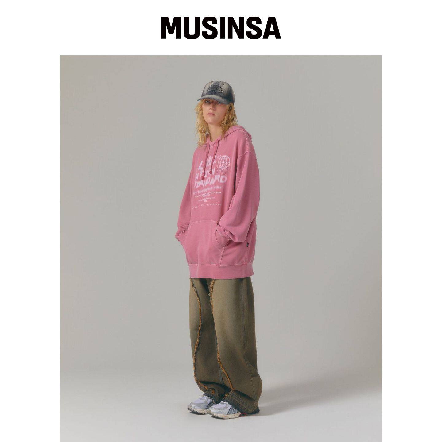 LMC 弯曲生边牛仔阔腿裤 蓝色 MUSINSA韩国官网直邮进口