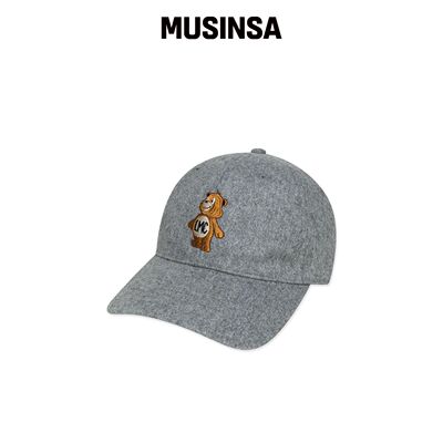 LMC EMB BEAR 羊毛 6PANEL CAP 灰色 MUSINSA韩国官网直邮进口