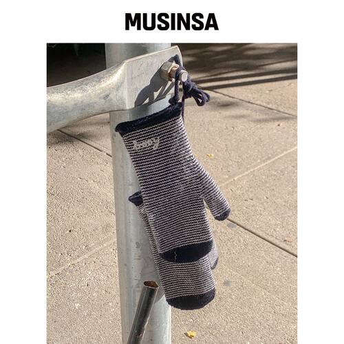 HAAG 条纹手套（藏青色） MUSINSA韩国官网直邮进口