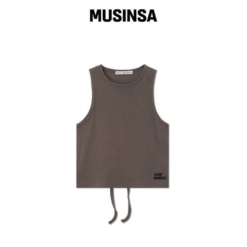 SLLOW GARMENTS BACK OPEN DOUBLE WAY TOP - 棕韩国官网直邮进口