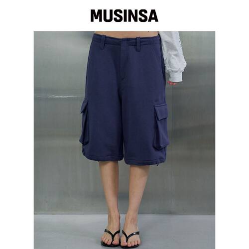 ORDES LINDA 卫衣面料工装裤 - 蓝色 MUSINSA韩国官网直邮进口