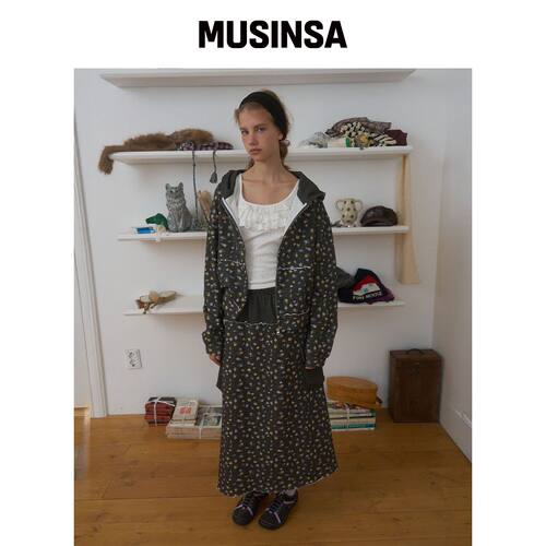 FUNFROMFUN 口袋长裙，黑色 MUSINSA韩国官网直邮进口