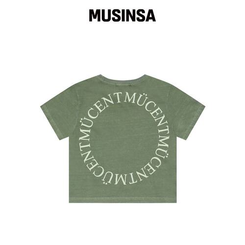 MUCENT PIGMENT 脏水洗圆领背心LOGO短袖T恤男女韩国官网直邮进口