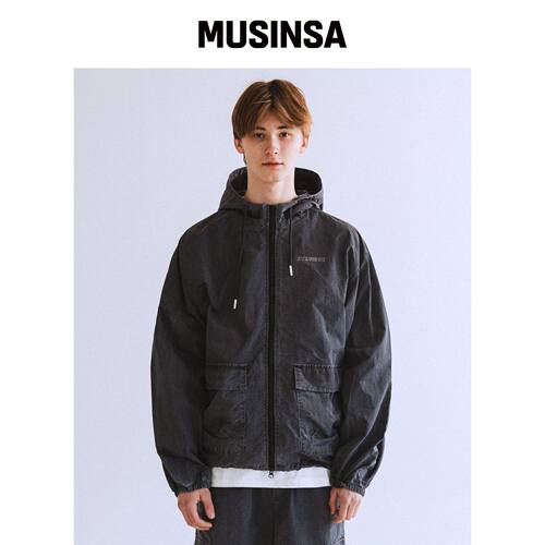QT8 GARMENTS OC Pigment 连帽风衣 (炭灰色) MU韩国官网直邮进口