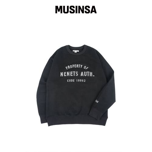 NENETS AUTHENTIC CODE AUTH 卫衣 黑色韩国官网直邮进口MUSINSA