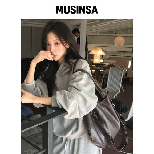 IDWS 皮革手提包 棕色 MUSINSA韩国官网直邮进口