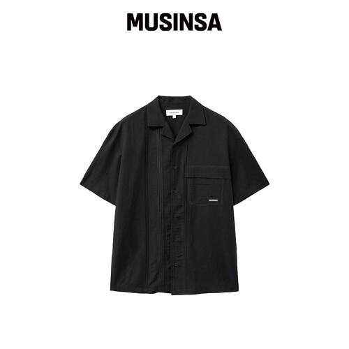 MISEKISEOUL MEN 黑色缝合保龄球衬衫韩国官网直邮进口MUSINSA
