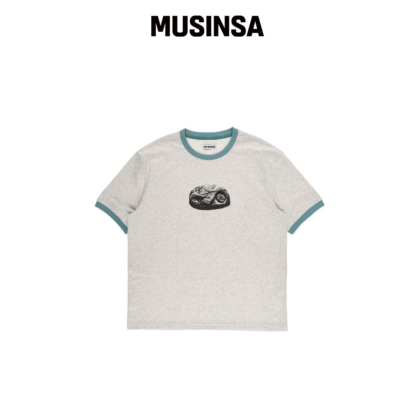THEWARLD SMALL STONE RINGER TEE 青色 MUSINSA韩国官网直邮进口图片