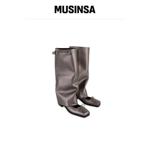 ASURA 珍珠棕色皮革玛丽珍靴 MUSINSA韩国官网直邮进口