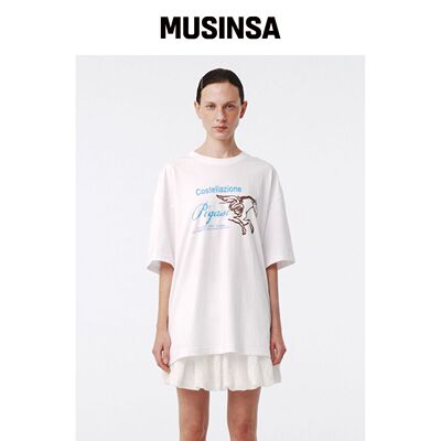 KIJUN Pegasus 宽松T恤 UNISEX 白色韩国官网直邮进口MUSINSA