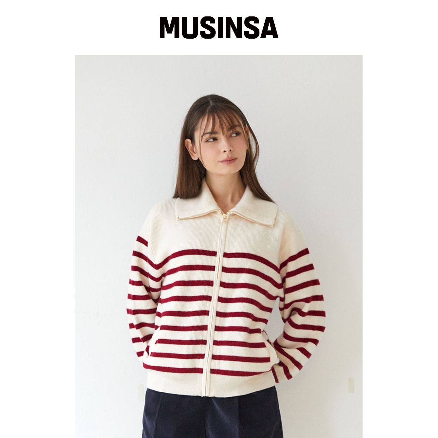 NITINA 柔软羊毛拉链开衫 IV/RE MUSINSA韩国直邮官方正品