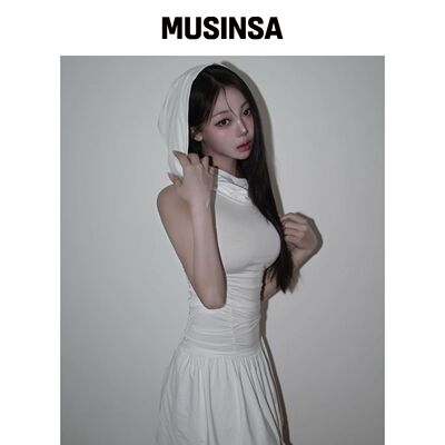 FLAREUP 连帽高领连衣裙 (FL-155_White) MUSINS韩国官网直邮进口