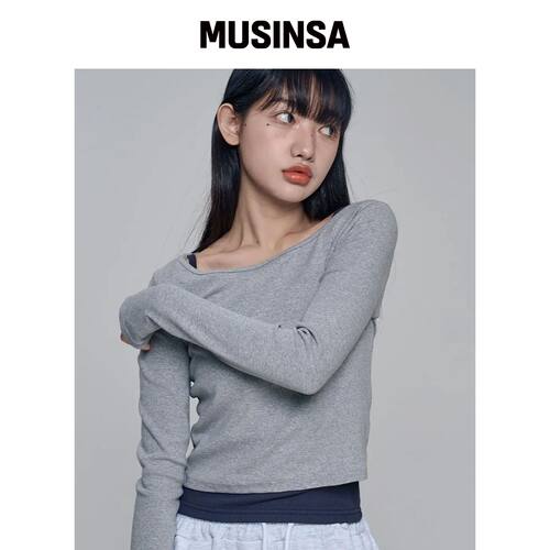 CHICKS 沃尼特 船领长袖T恤 Melange MUSINSA韩国直邮官方正品