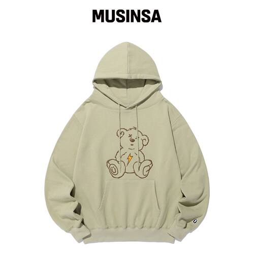 ISTKUNST THUNDER BEAR 连帽卫衣_米色(IK2DSMM4韩国官网直邮进口