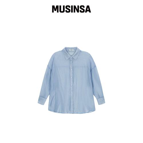 SALAD BAGUNI Tencel闪耀衬衫 - 浅蓝色 MUSINSA韩国直邮官方正品
