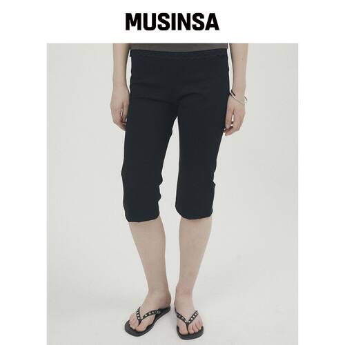 RETRIEVER CLUB JERSEY CAPRI PANTS [黑色] MUS韩国官网直邮进口