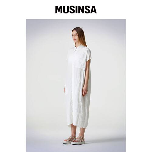 HAUS072C SAN 连衣裙 白色韩国官网直邮进口MUSINSA